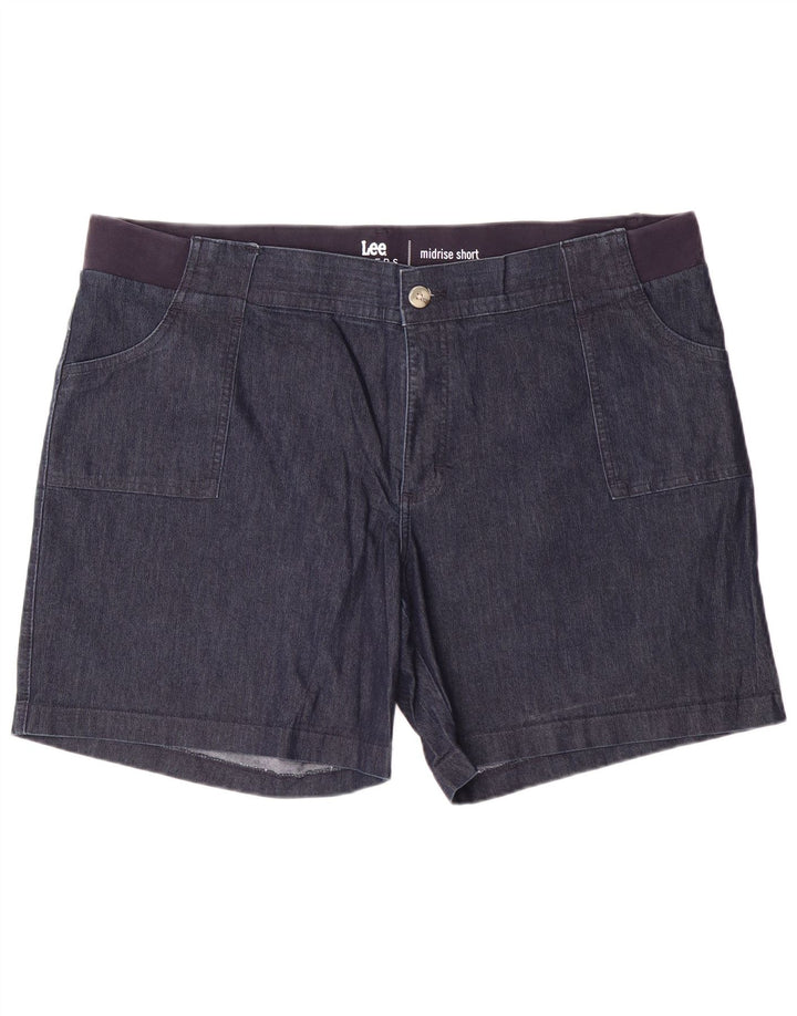 LEE Short en jean Riders taille moyenne pour femme US 22 2XL W44 L7 Bleu marine en coton