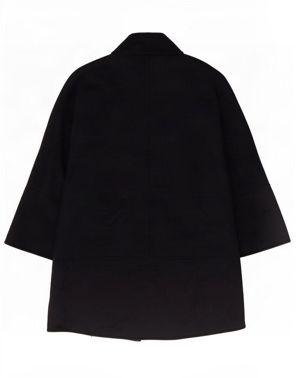 Zara Femme Manteau Oversize Ouvert UK 10 Petite Laine Bleu Marine