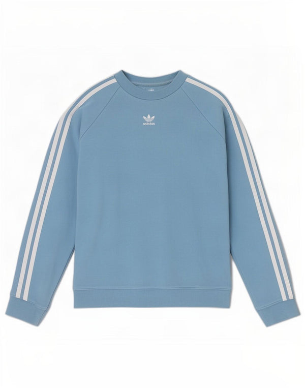 Adidas Sweat-shirt pour femme UK 8 Petit Bleu Coton