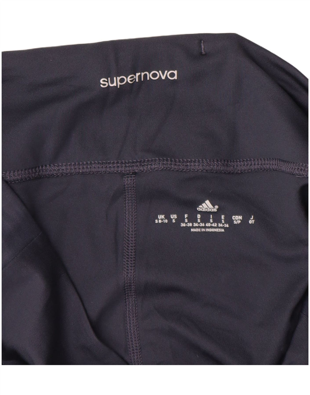 Adidas Femmes Supernova Capri Leggings UK 8/10 Petit Bleu Marine Polyester