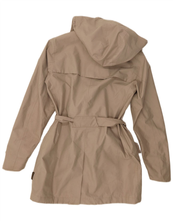 Jack Wolfskin Trench-coat à capuche pour femme UK 8/10 Petit Beige Polyester