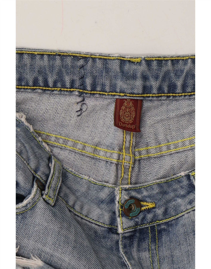 Dondup Jean court cargo effet vieilli pour femme W28 L24 Bleu