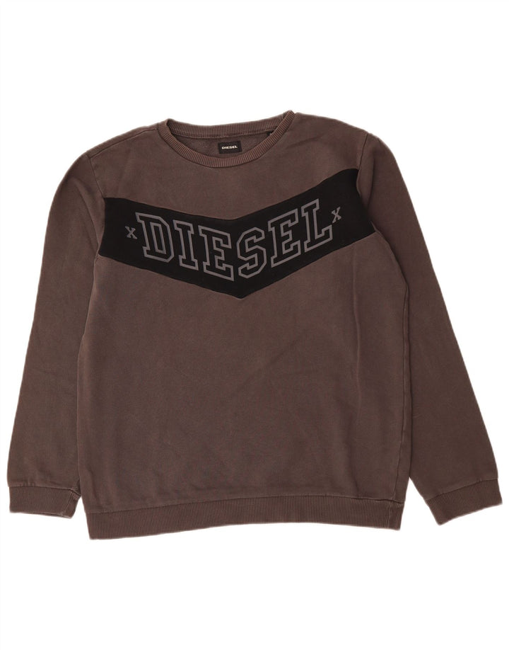 Diesel Sweat-shirt graphique pour homme, petit, gris, colour block