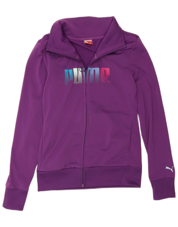 Puma Veste de survêtement graphique pour femme UK 10 Small Violet Polyester
