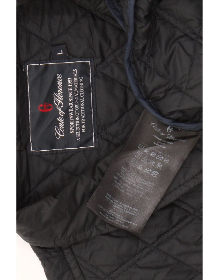 Conte of Florence Gilet matelassé pour homme UK 40 Large Bleu Marine Polyester