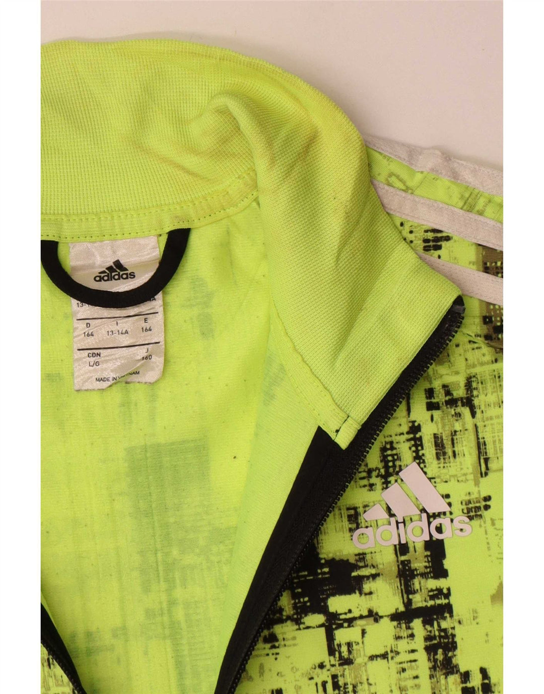 Adidas Veste de Survêtement Garçon 13-14 Ans Vert Colorblock Polyester