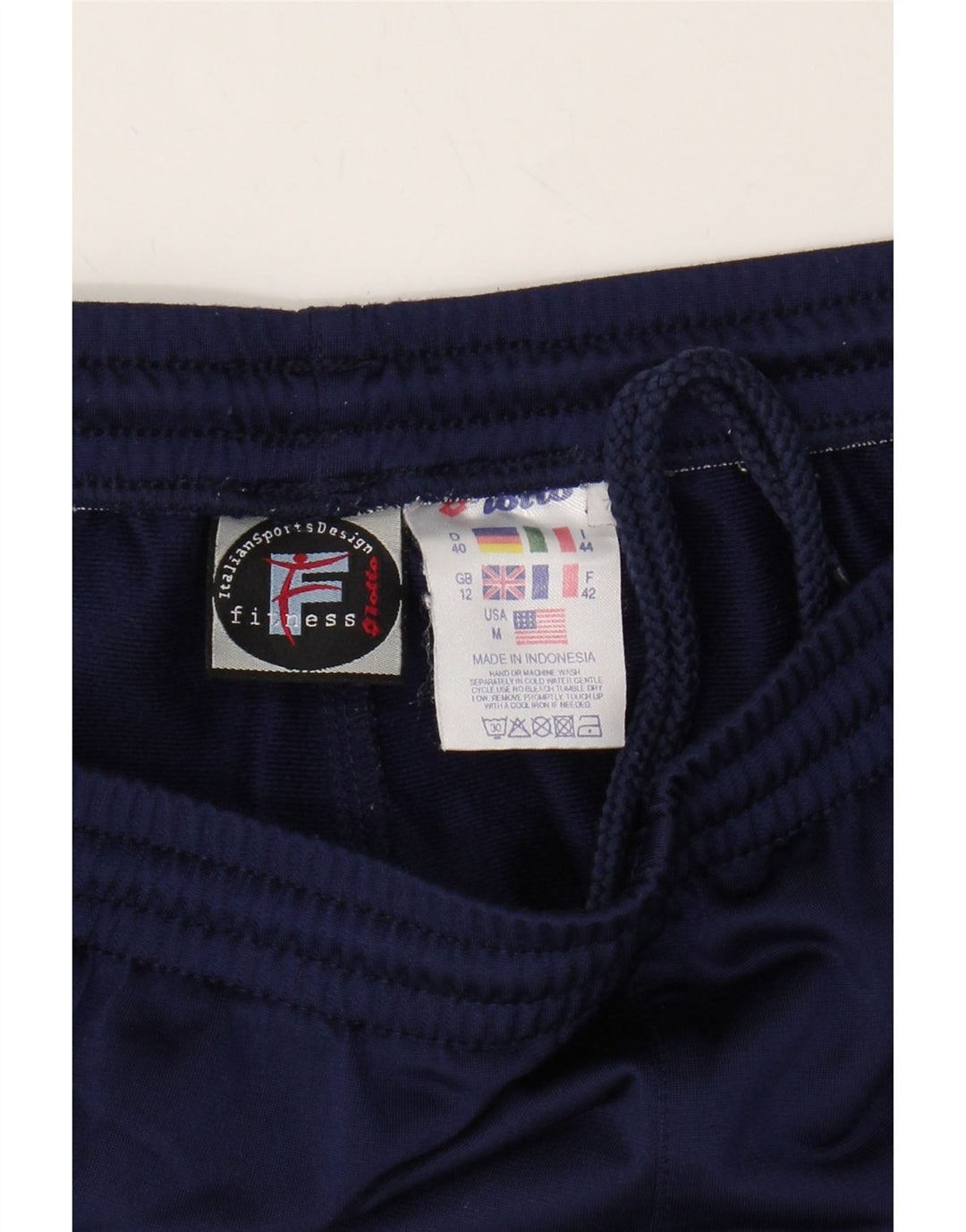 LOTTO Womens Tracksuit Trousers UK 12 Medium  Navy Blue Polyester Vintage Lotto and Second-Hand Lotto from Messina Hembry 