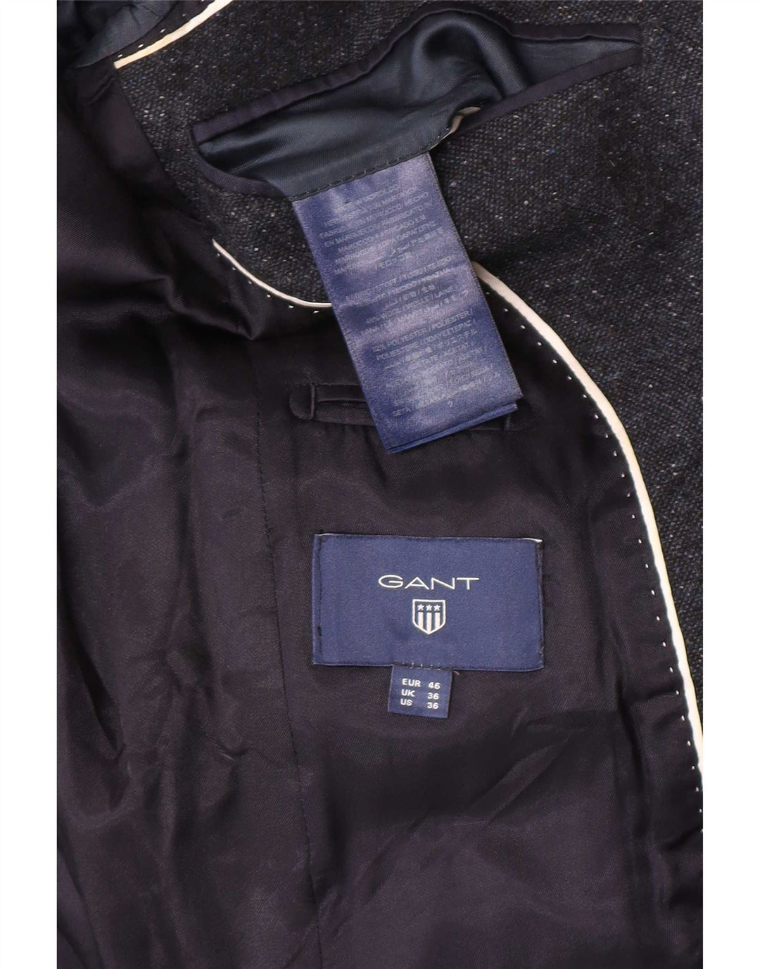Gant Veste Blazer 2 Boutons Homme UK 36 Petite Laine Bleu Marine