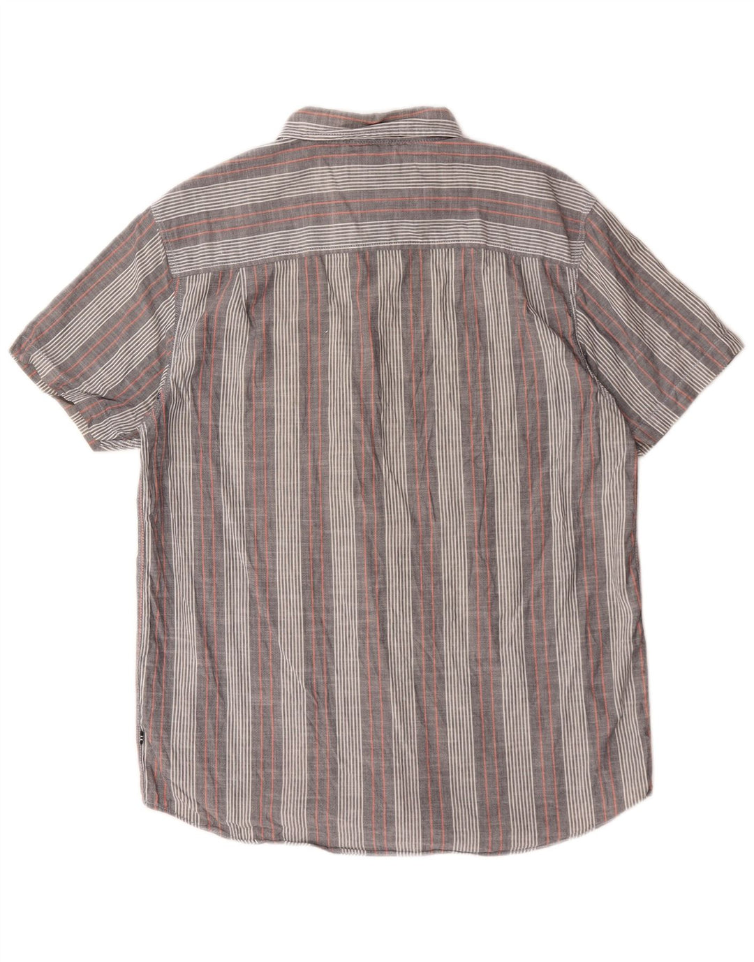 Nautica Chemise à Manches Courtes Homme Gris Moyen Rayé Coton