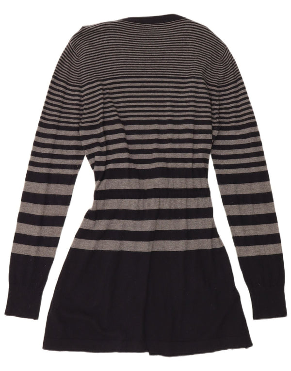 Marina Yachting Pull cardigan long pour femme UK 14 Large Noir Rayé