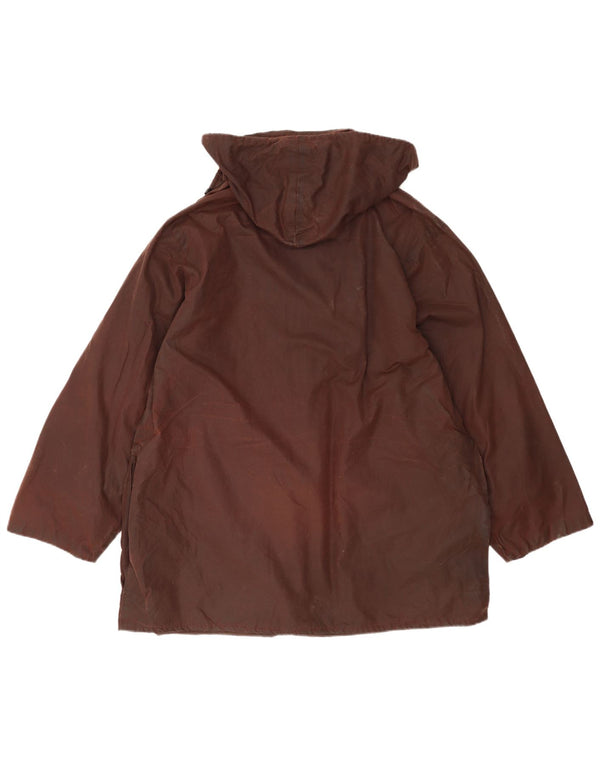 Hamilton Veste à capuche en coton ciré pour homme Country Wear UK 42 XL Marron