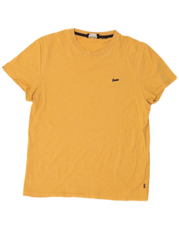 Superdry T-Shirt Homme Top 2XL Jaune Moucheté Coton