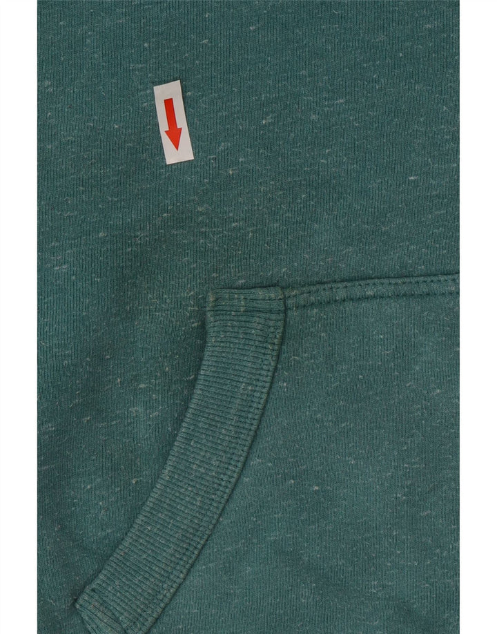 Superdry Pull à capuche zippé en coton moucheté vert moyen |