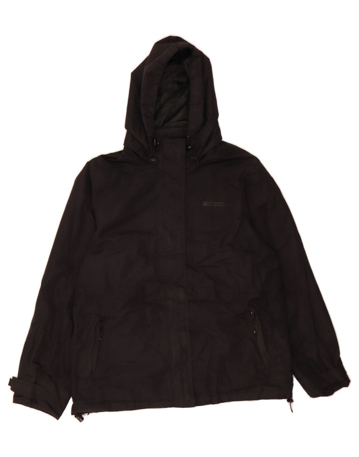 MOUNTAIN WAREHOUSE Womens Hooded Rain Jacket UK 18 XL Black Polyester Vintage Mountain Warehouse and Second-Hand Mountain Warehouse from Messina Hembry 