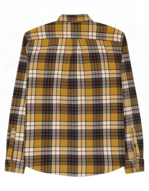 Marks & Spencer Chemise en flanelle coupe régulière pour homme en coton à carreaux jaune moyen