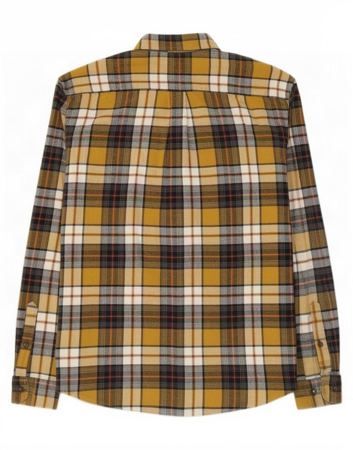Marks & Spencer Chemise en flanelle coupe régulière pour homme en coton à carreaux jaune moyen