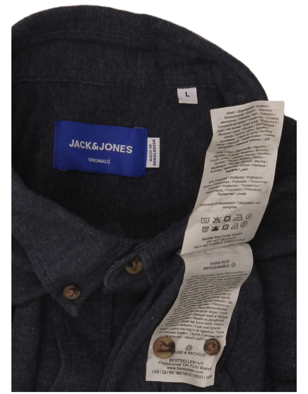 Jack & Jones Chemise Homme Large Bleu Marine Coton
