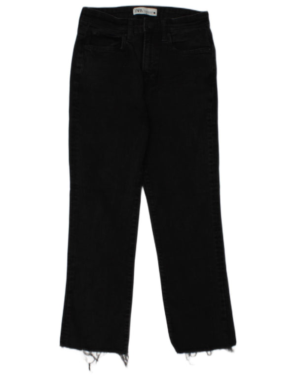 Zara Jean court taille haute pour femme EU 38 Small W28 L25 Coton noir