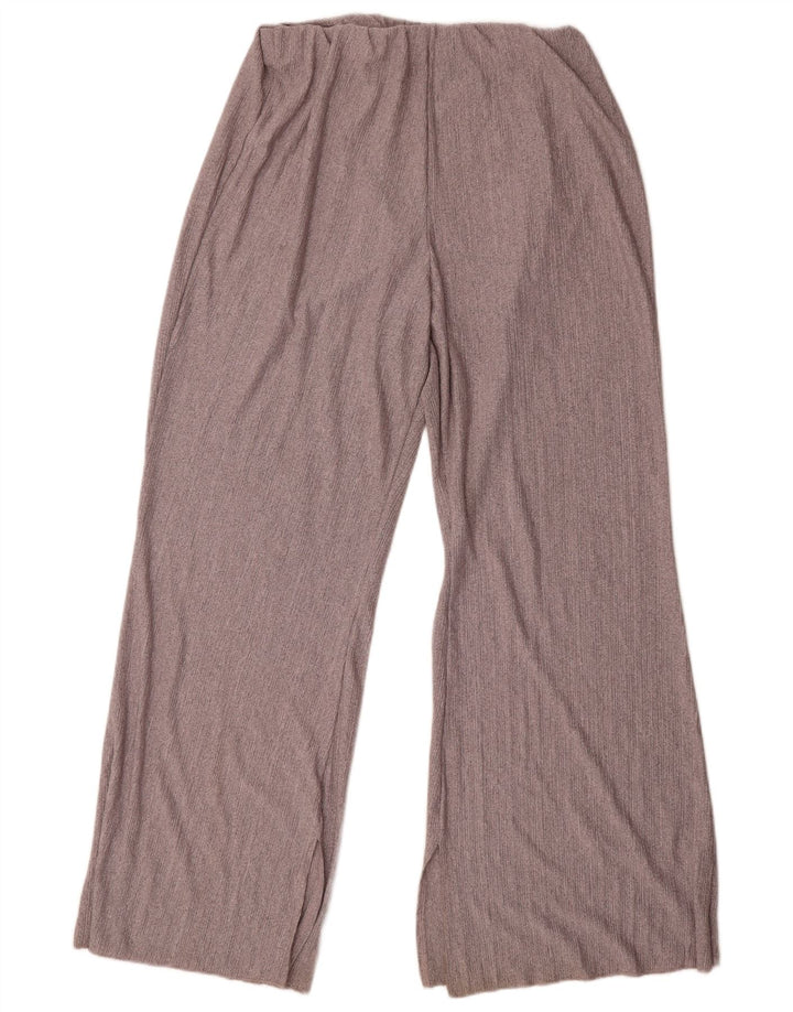 Zara Pantalon décontracté évasé pour femme Large W34 L32 Gris Polyester