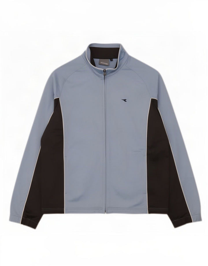 Diadora Veste de survêtement pour femme UK 16 Large Bleu Colorblock Polyester