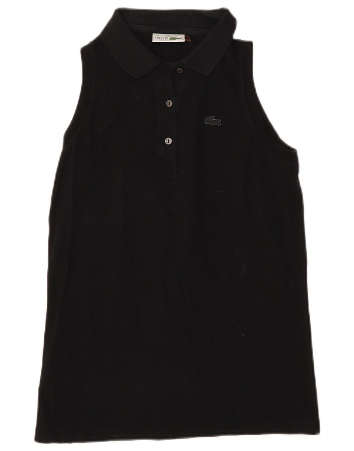 Lacoste Polo sans manches femme taille 40 coton noir moyen