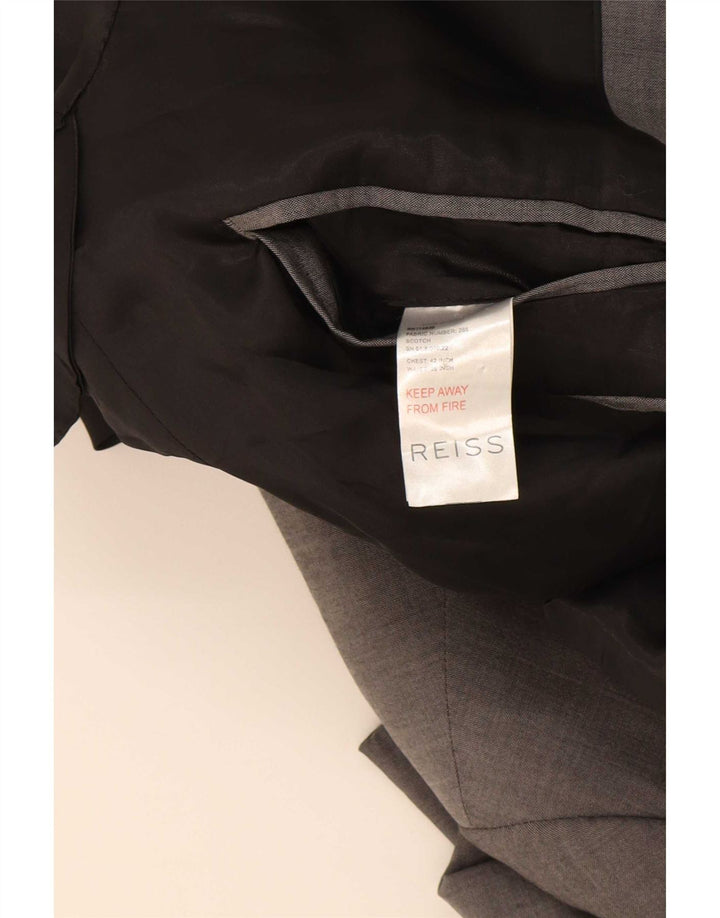 Reiss Veste Blazer 1 Bouton Homme UK 42 XL Gris Laine
