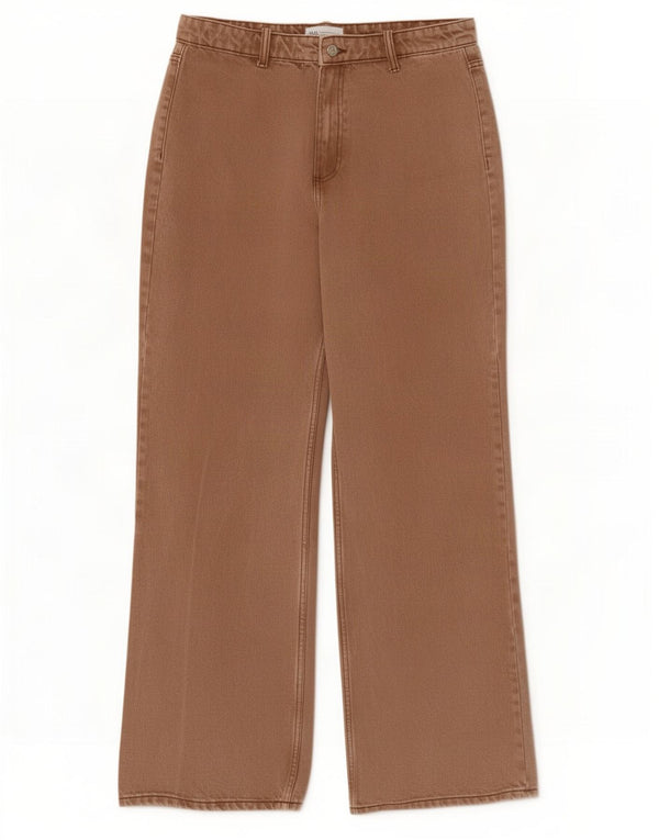 Zara Jean large pour femme EU 44 XL W32 L31 Marron Coton