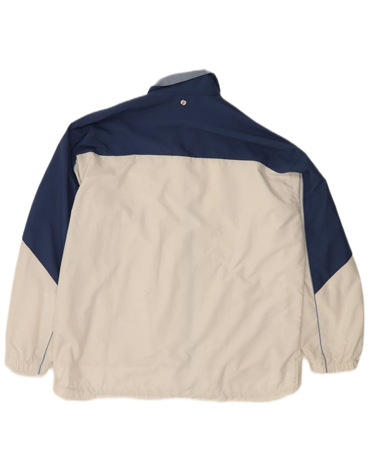 Adidas Veste de survêtement surdimensionnée pour femme UK 16 Large Blanc Colorblock