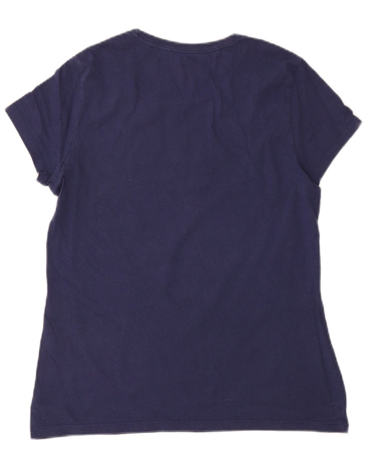Levi's T-Shirt Graphique Femme UK 14 Large Bleu Marine Coton