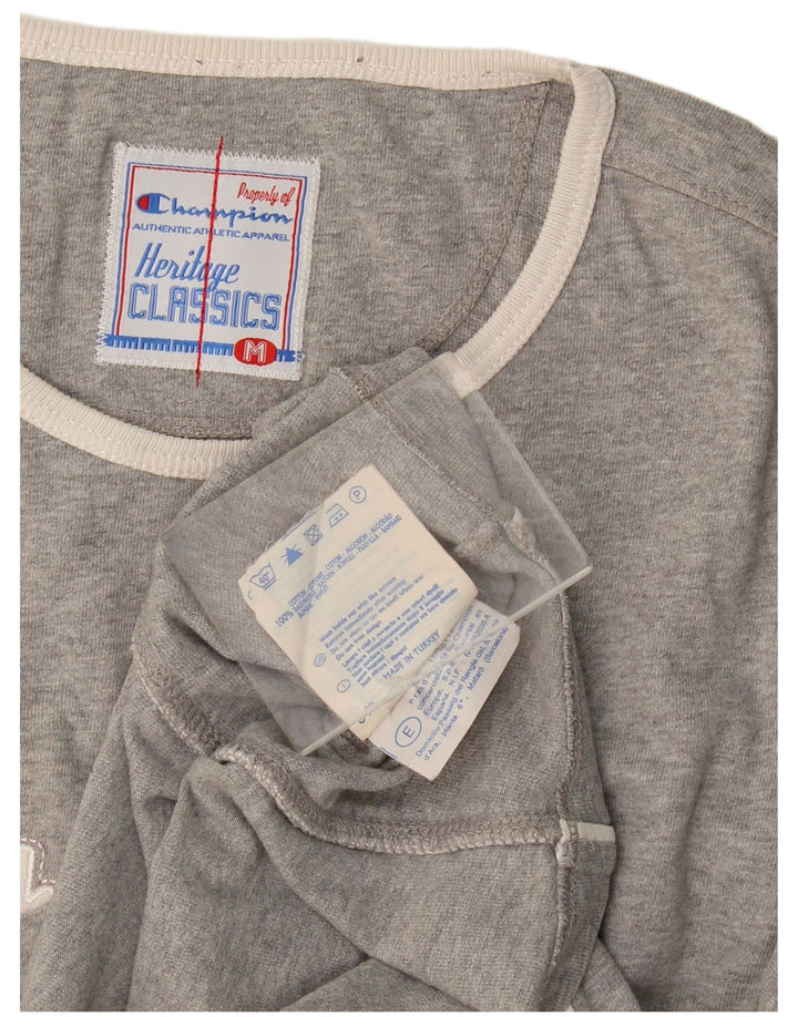 Champion Womens Heritage Classics Graphic Top Manches Longues UK 14 Gris Moyen