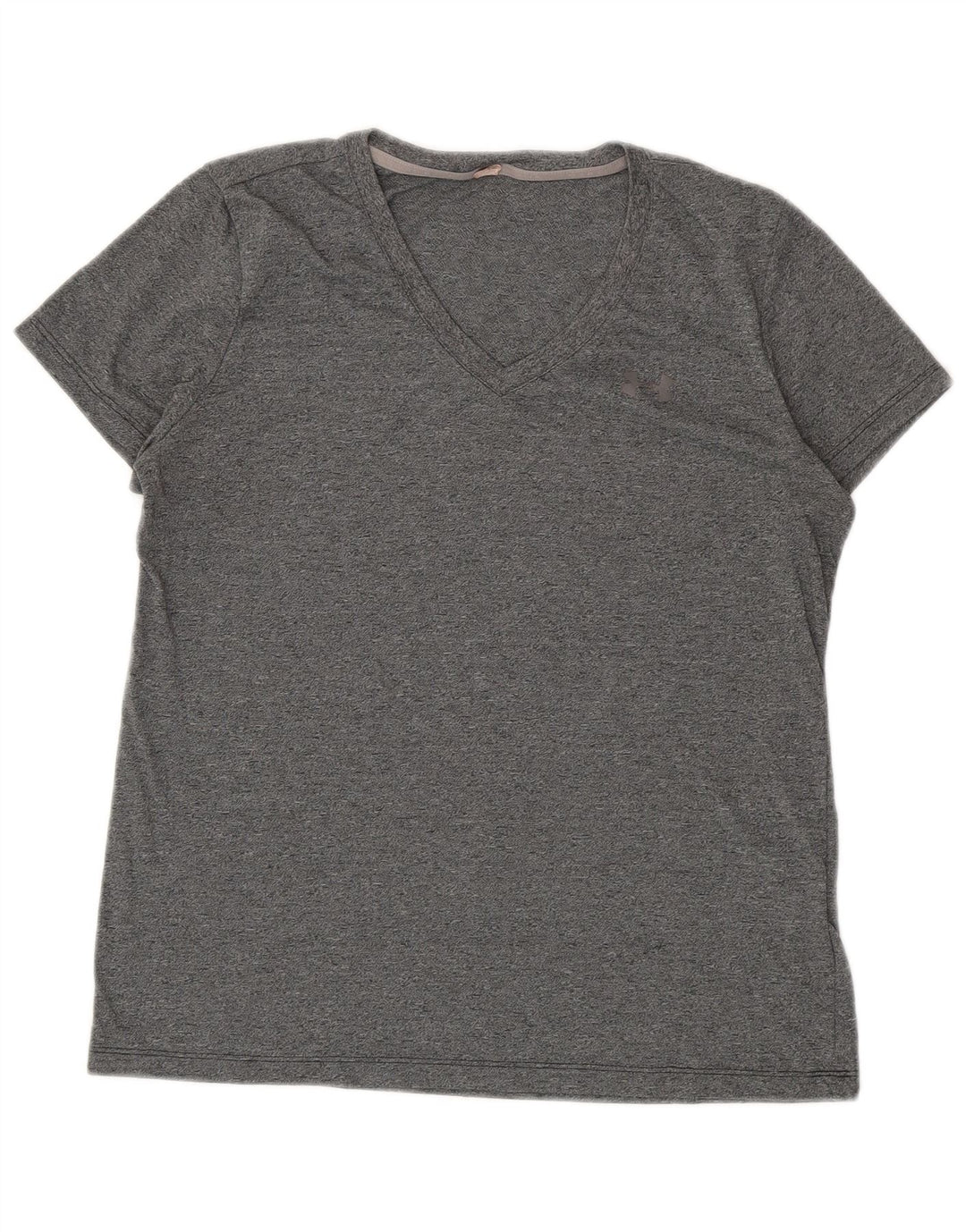 UNDER ARMOUR Womens T-Shirt Top UK 14 Medium Grey Flecked Polyester