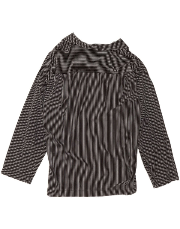 Hugo Boss Chemise Femme UK 16 Grand coton à fines rayures noires