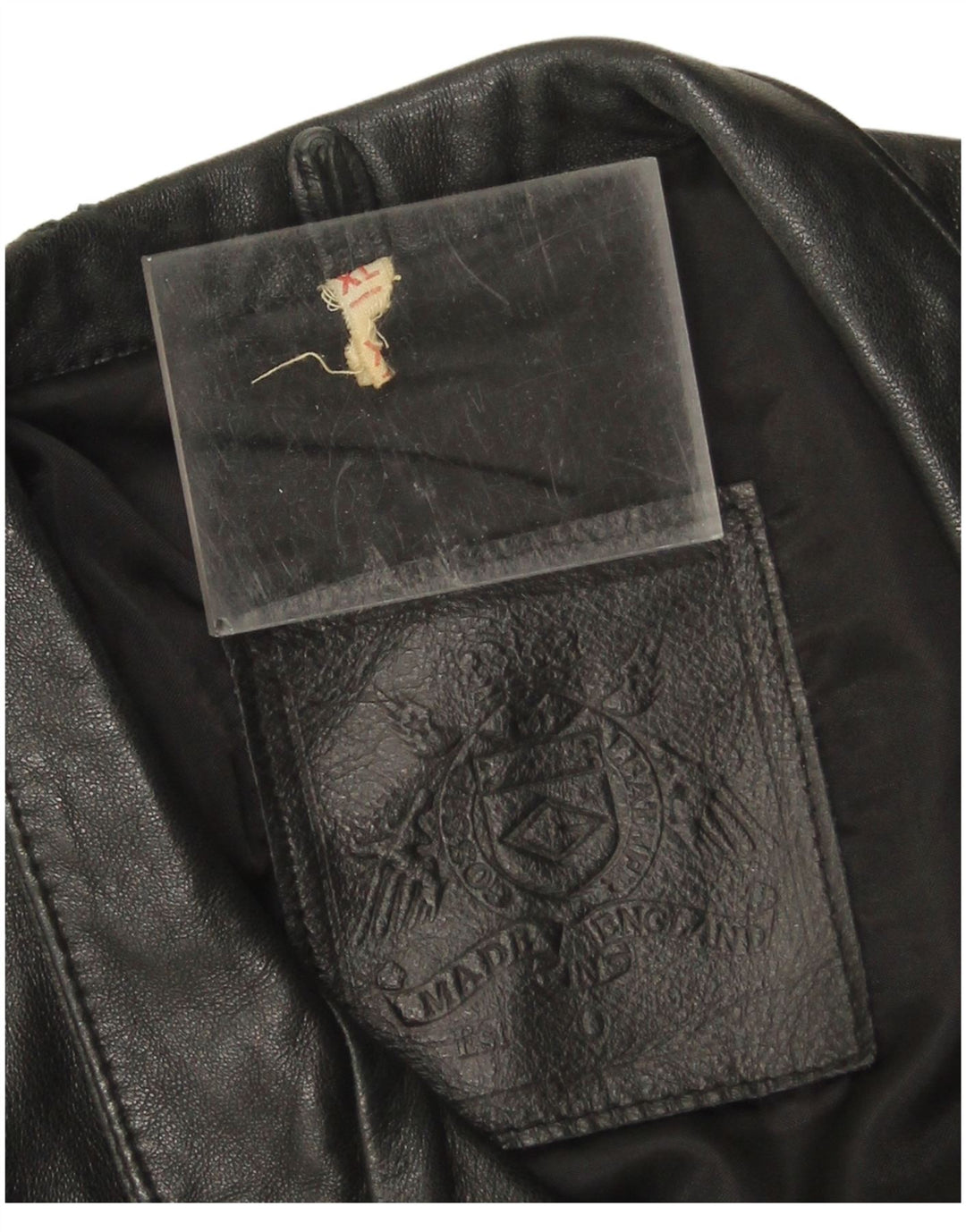 manteau en cuir femme vintage UK 18 XL Cuir Noir
