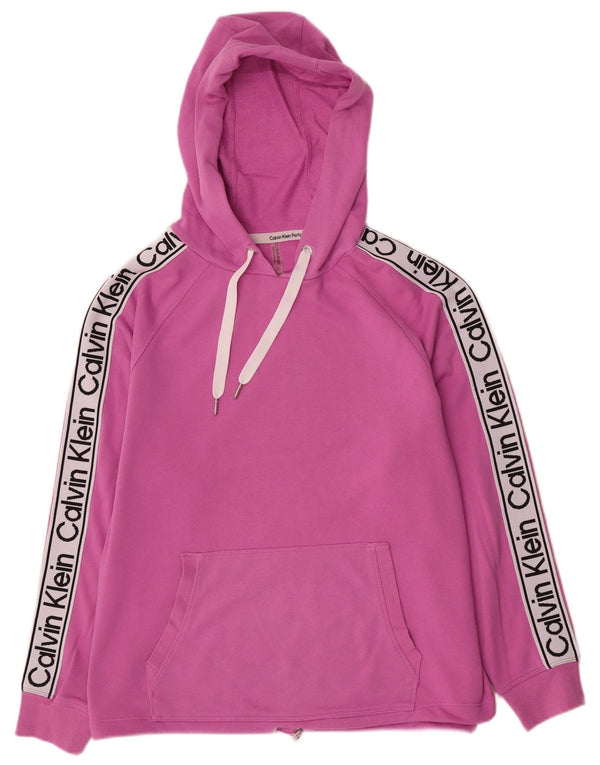 Calvin Klein Pull à capuche graphique pour femme UK 18 XL Rose Colourblock