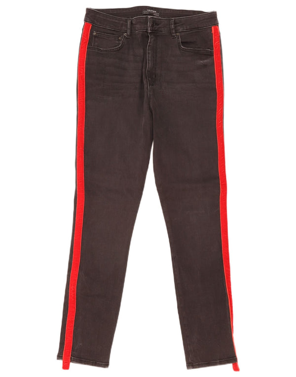 Zara Jean skinny pour femme EU 42 Large W32 L27 Noir Colourblock Coton