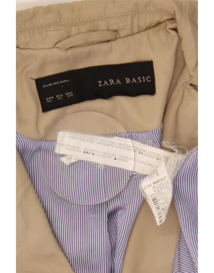 Zara Femme Trench Coat UK 6 XS Beige Polyester