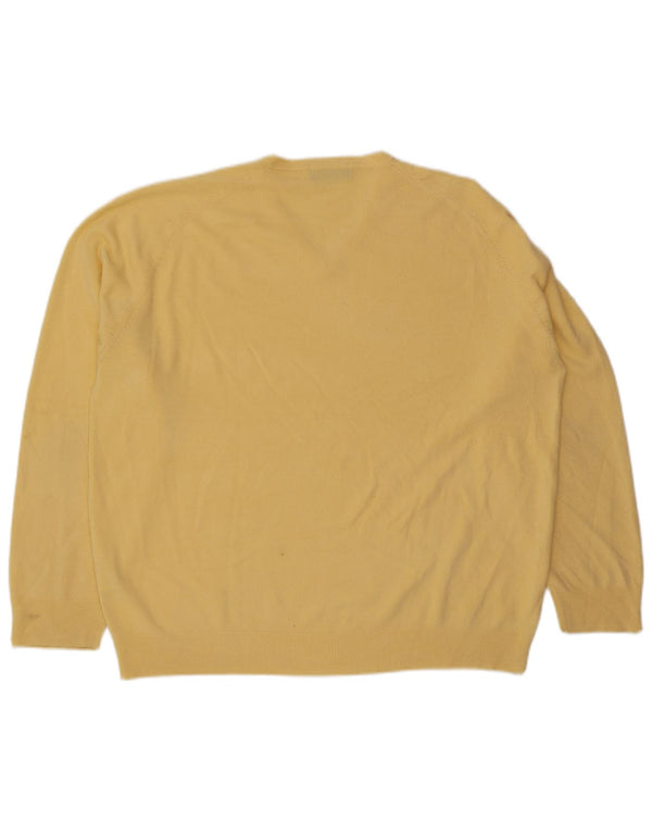 Marks & Spencer Pull à col en V Blue Harbour pour homme 2XL Jaune Acrylique