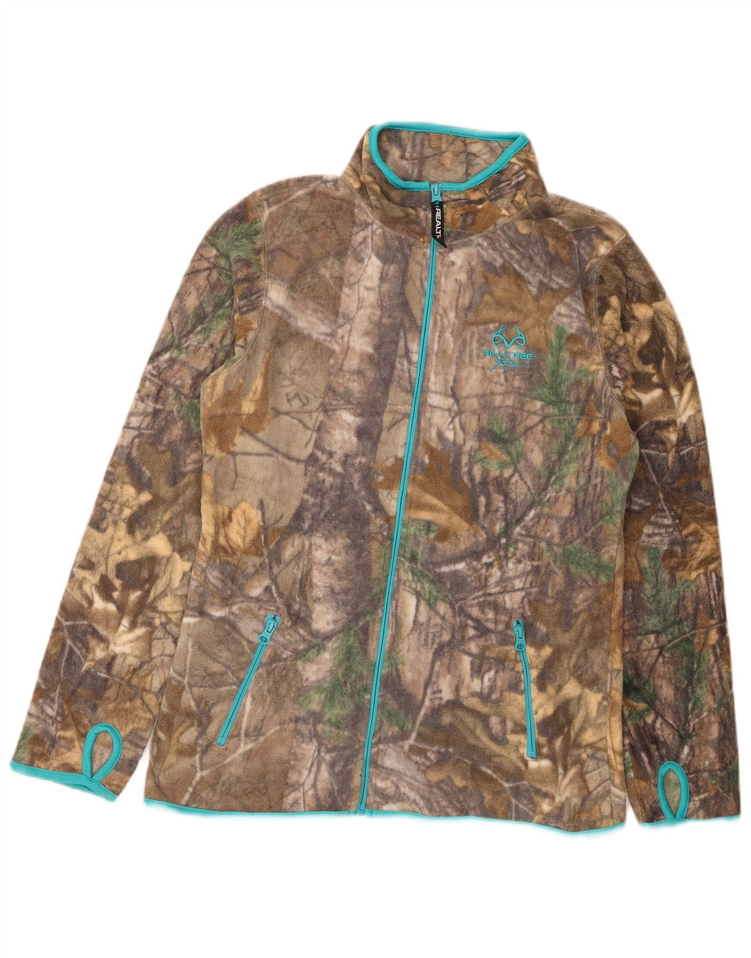 REALTREE Veste polaire pour femme US 4/6 Small Marron Colourblock
