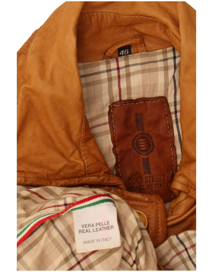 veste en cuir femme vintage IT 46 Grand cuir marron