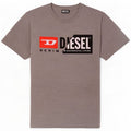 Diesel T-Shirt Graphique Homme Gris Moyen Moucheté Coton