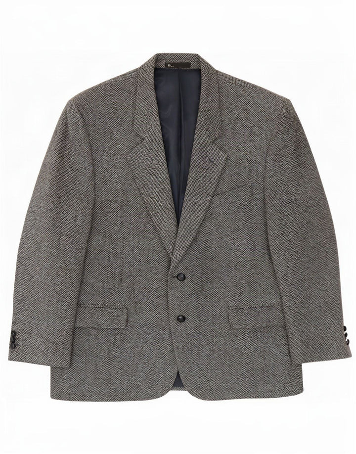 Bhs Veste blazer à 2 boutons Harris Tweed pour homme UK 46 3XL Gris laine