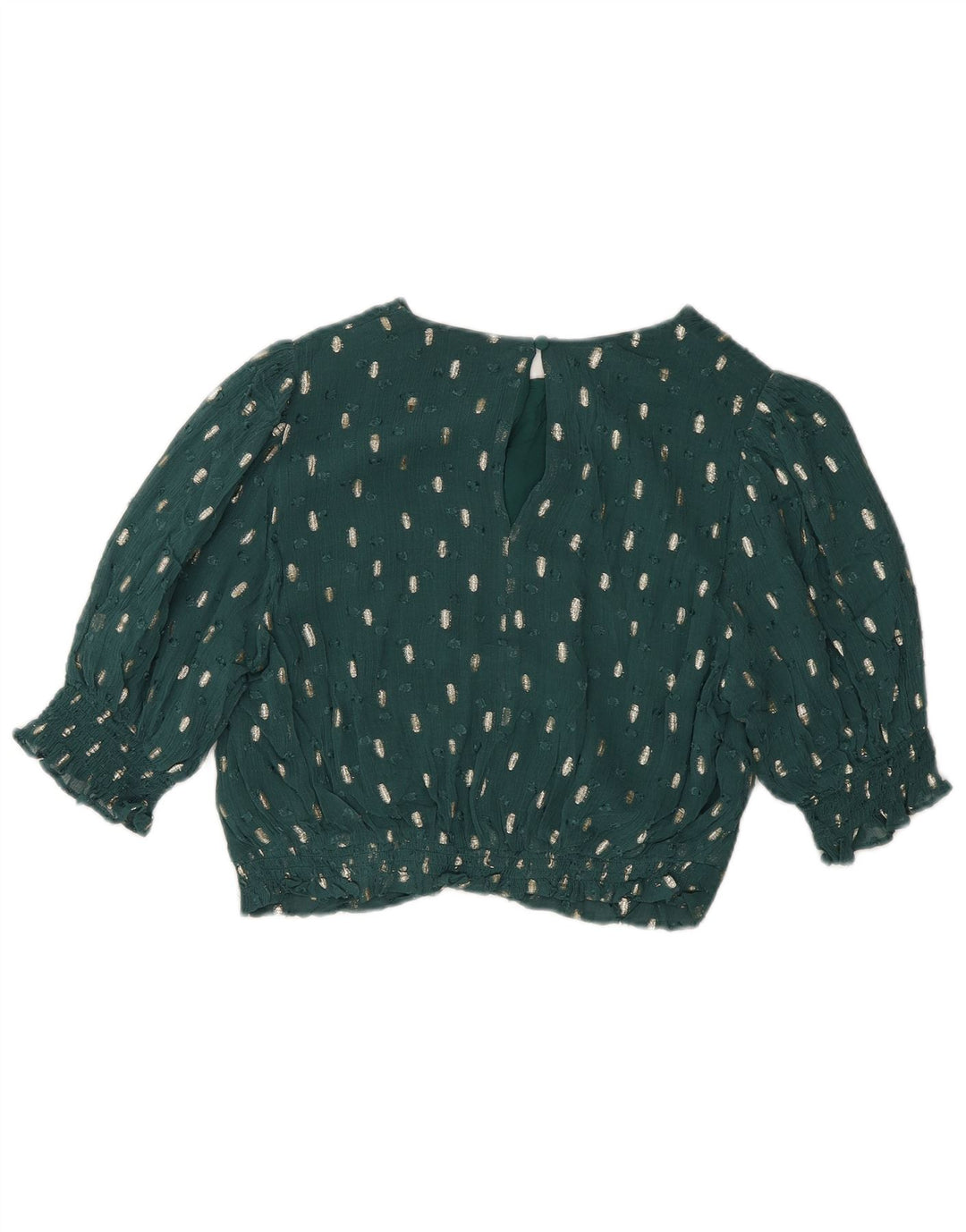 Haut chemisier court Boden pour femme UK 42 Viscose mouchetée vert moyen