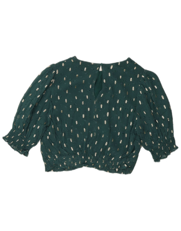 Haut chemisier court Boden pour femme UK 42 Viscose mouchetée vert moyen
