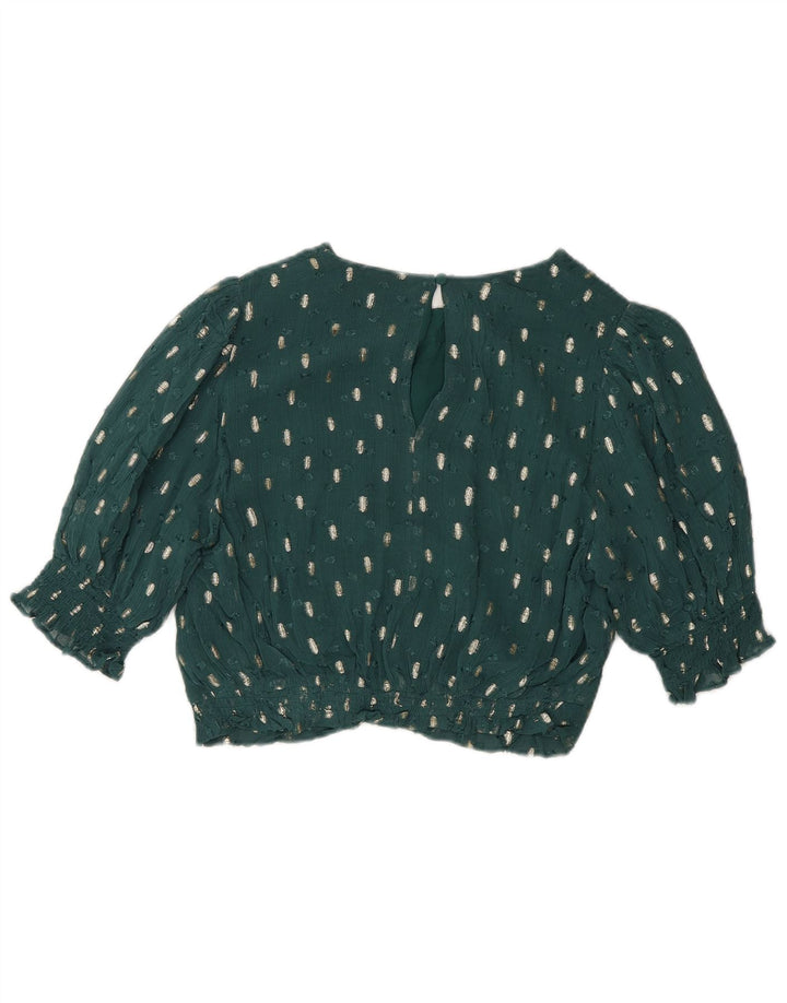 Haut chemisier court Boden pour femme UK 42 Viscose mouchetée vert moyen