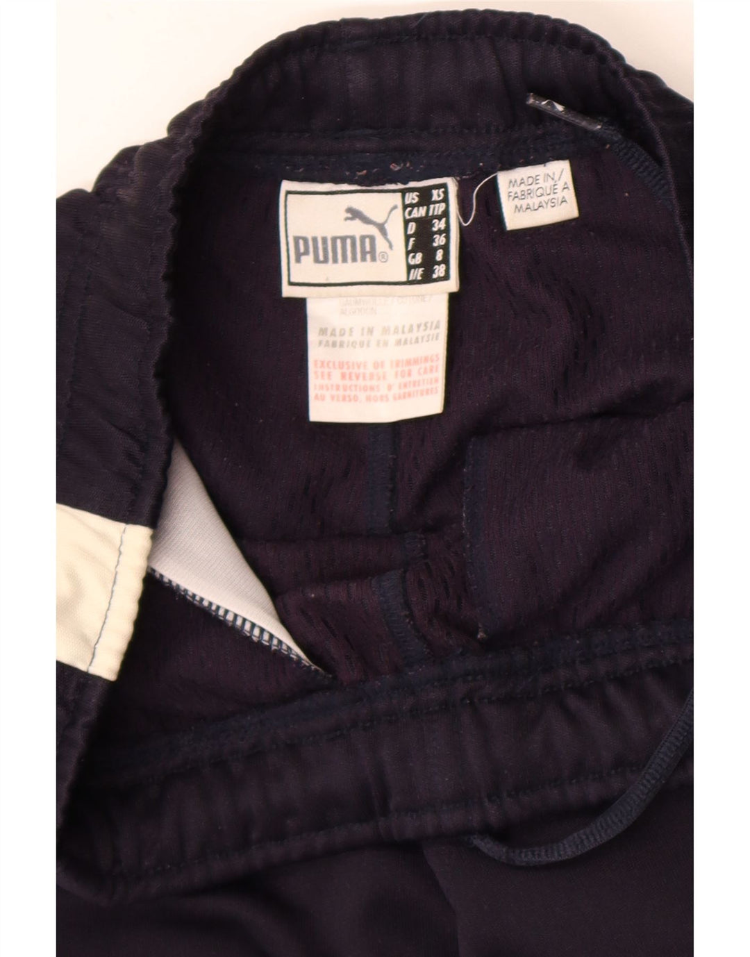 Puma Pantalon de survêtement pour femme UK 8 Small Bleu marine Colorblock Polyester