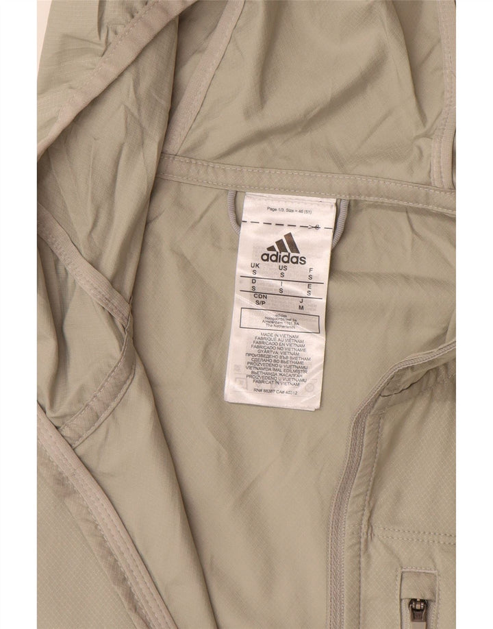 ADIDAS Veste de pluie à capuche pour homme UK 36 Petit Beige Colorblock Polyester