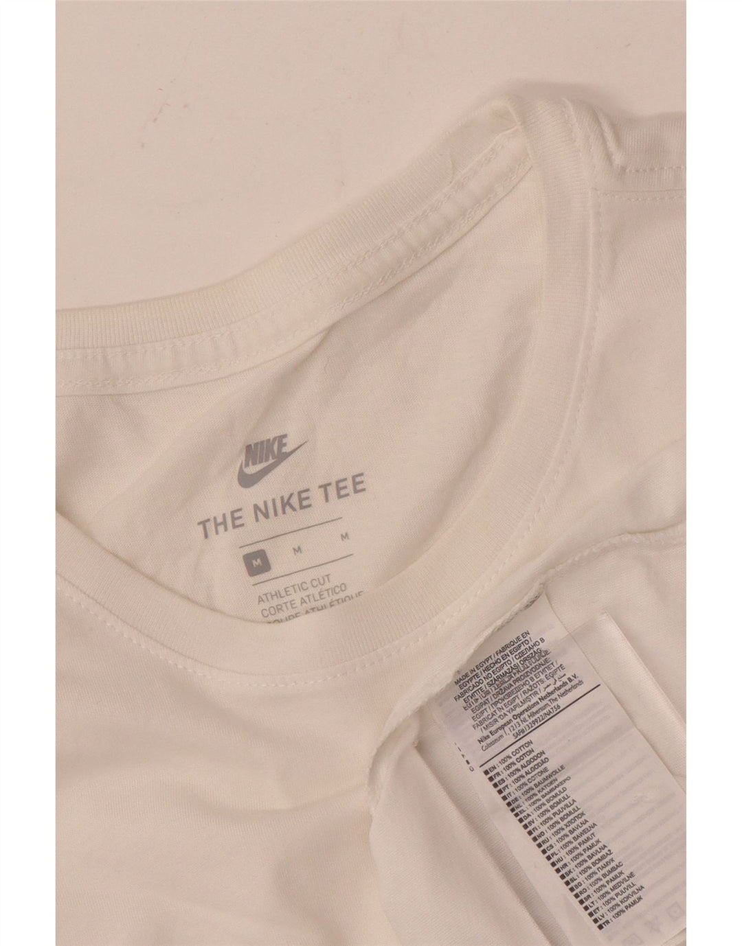 Nike T-shirt coupe athlétique pour homme en coton blanc moyen