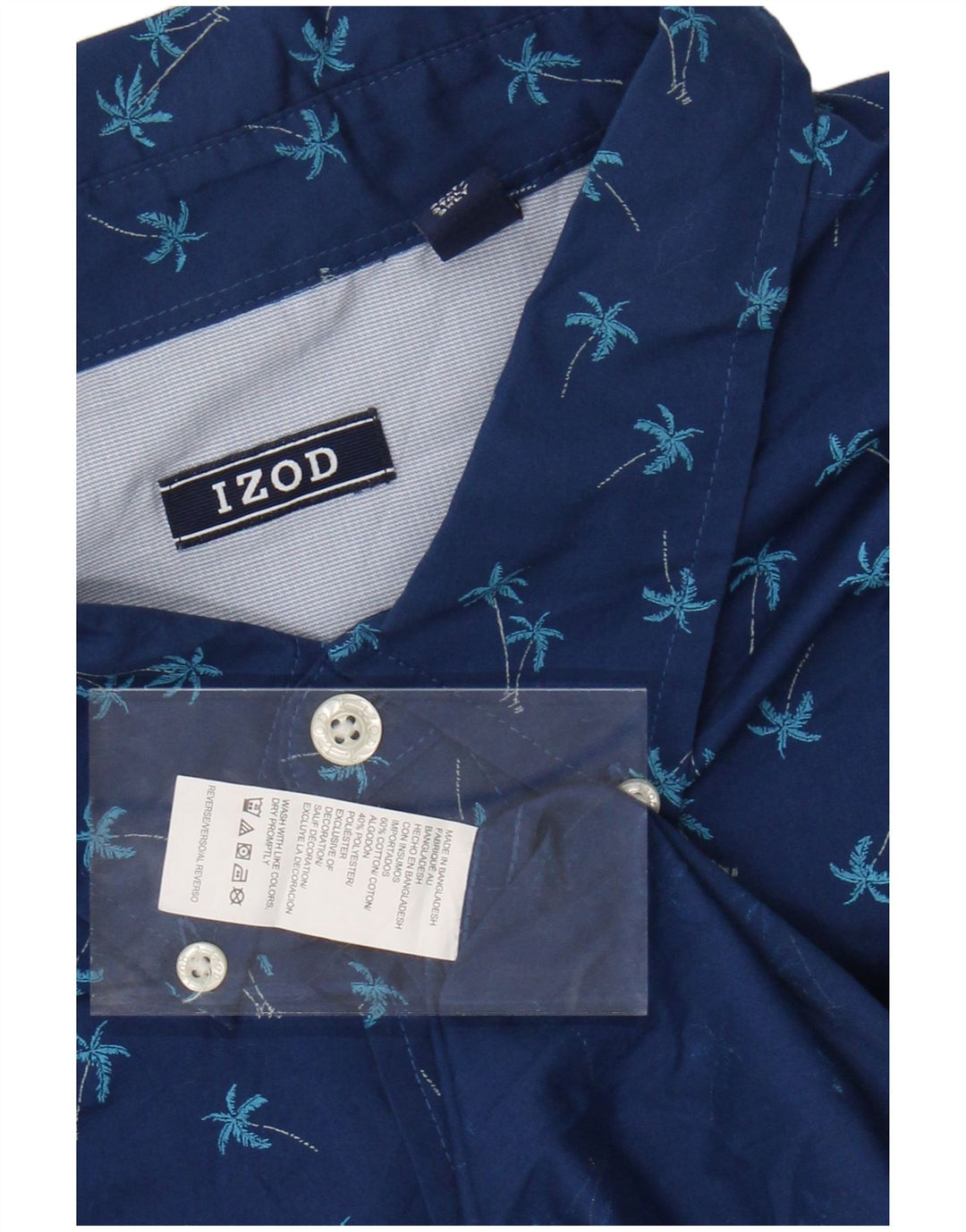 IZOD Chemise à Manches Courtes Homme 3XL Bleu Floral Coton