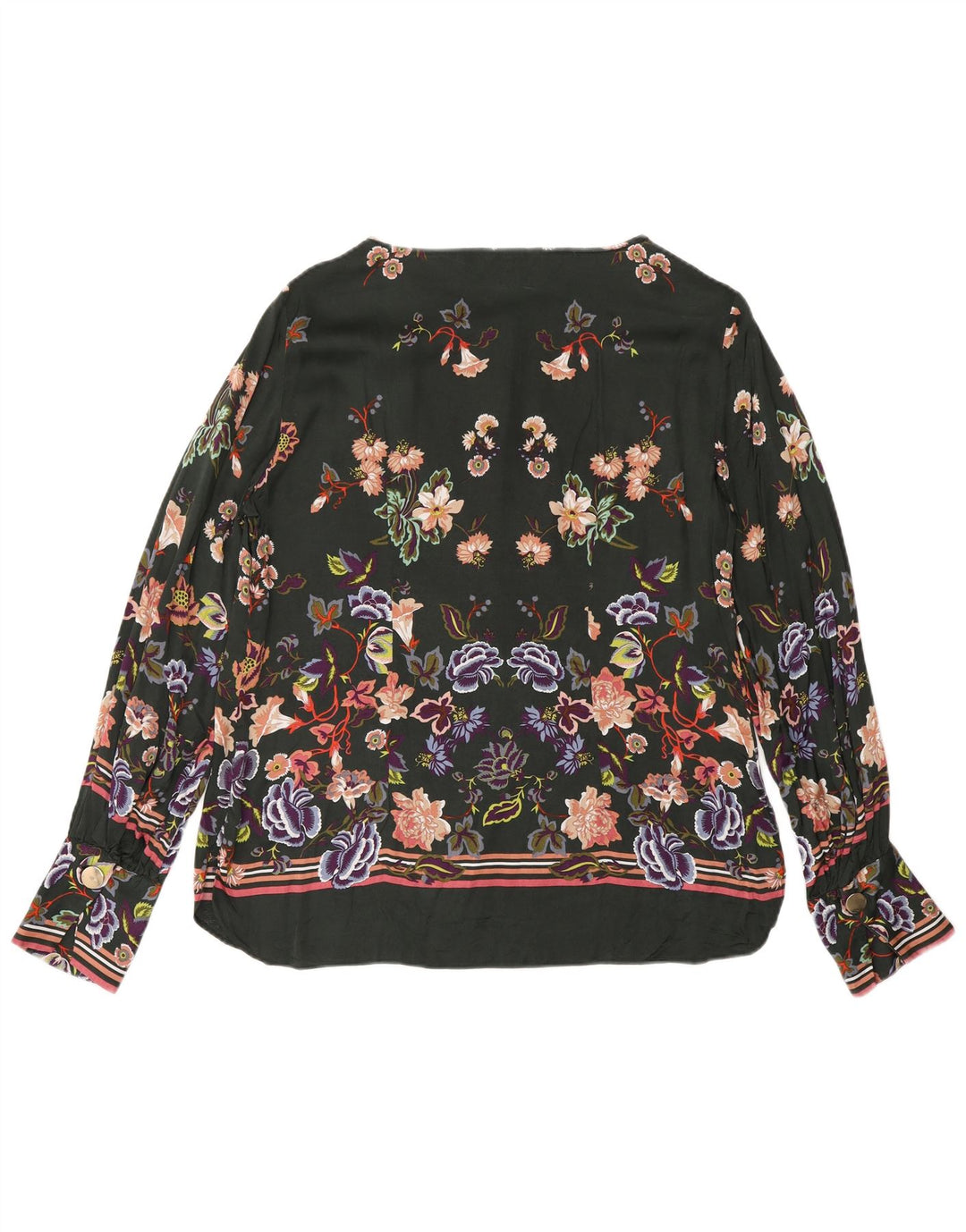 Massimo Dutti Chemisier à manches longues pour femme EU 40 Vert moyen floral