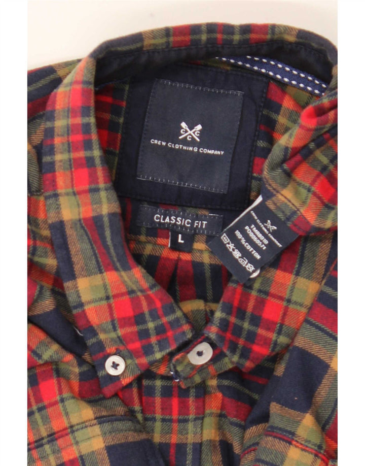 Crew Clothing Chemise en flanelle coupe classique pour homme, grands carreaux multicolores
